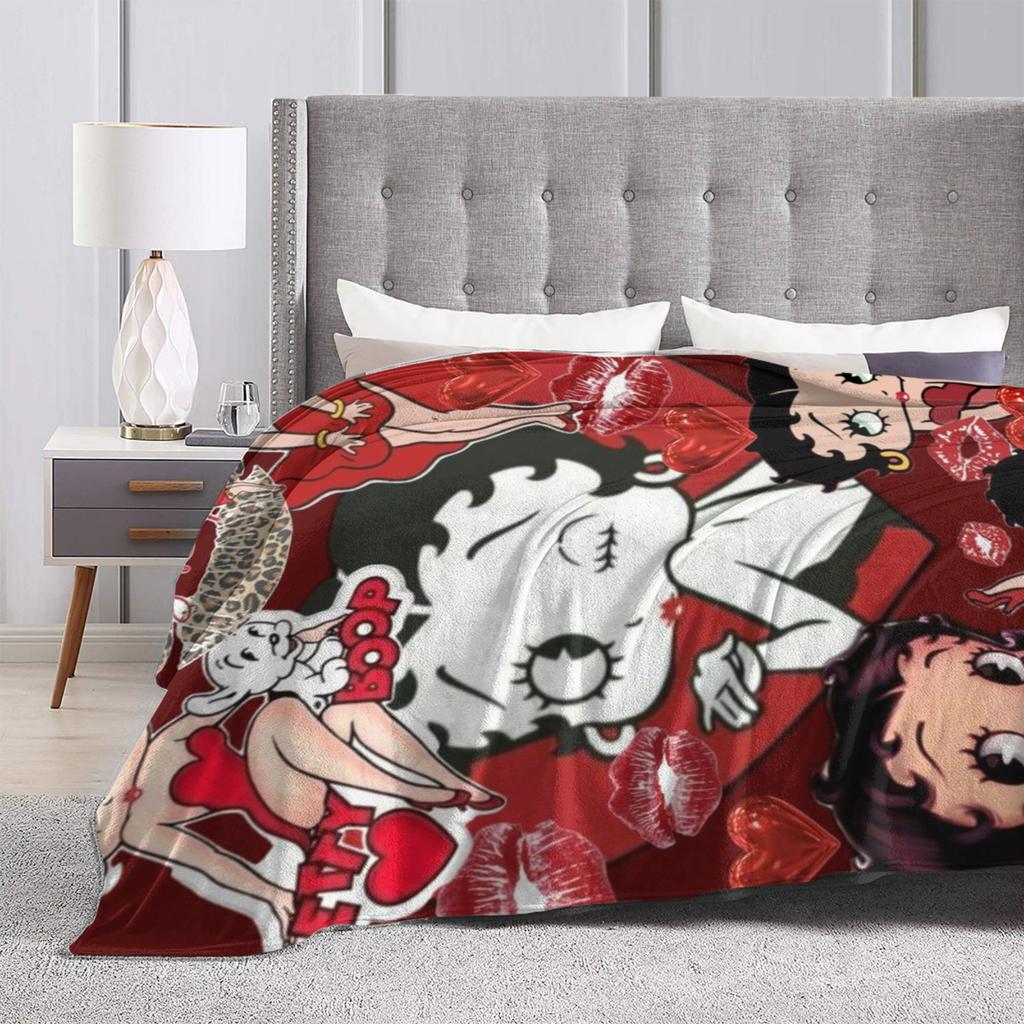 B-Bettys Boops Blanket Quality Soft Warm Throw Blanket Winter Kids Home Decor Print Bedspread