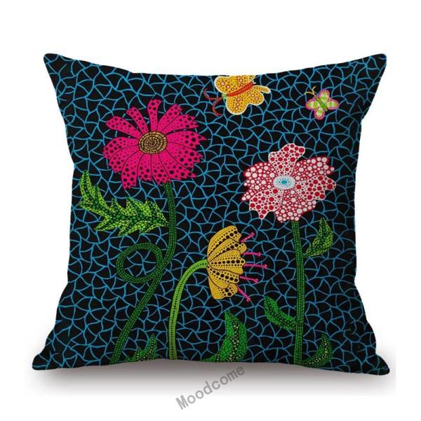 Modern Polka Dots Art Flower Vase Butterfly Pumpkin Yayoi Kasuma Japanese Style Cotton Linen Sofa Pillow Case Car Cushion Cover