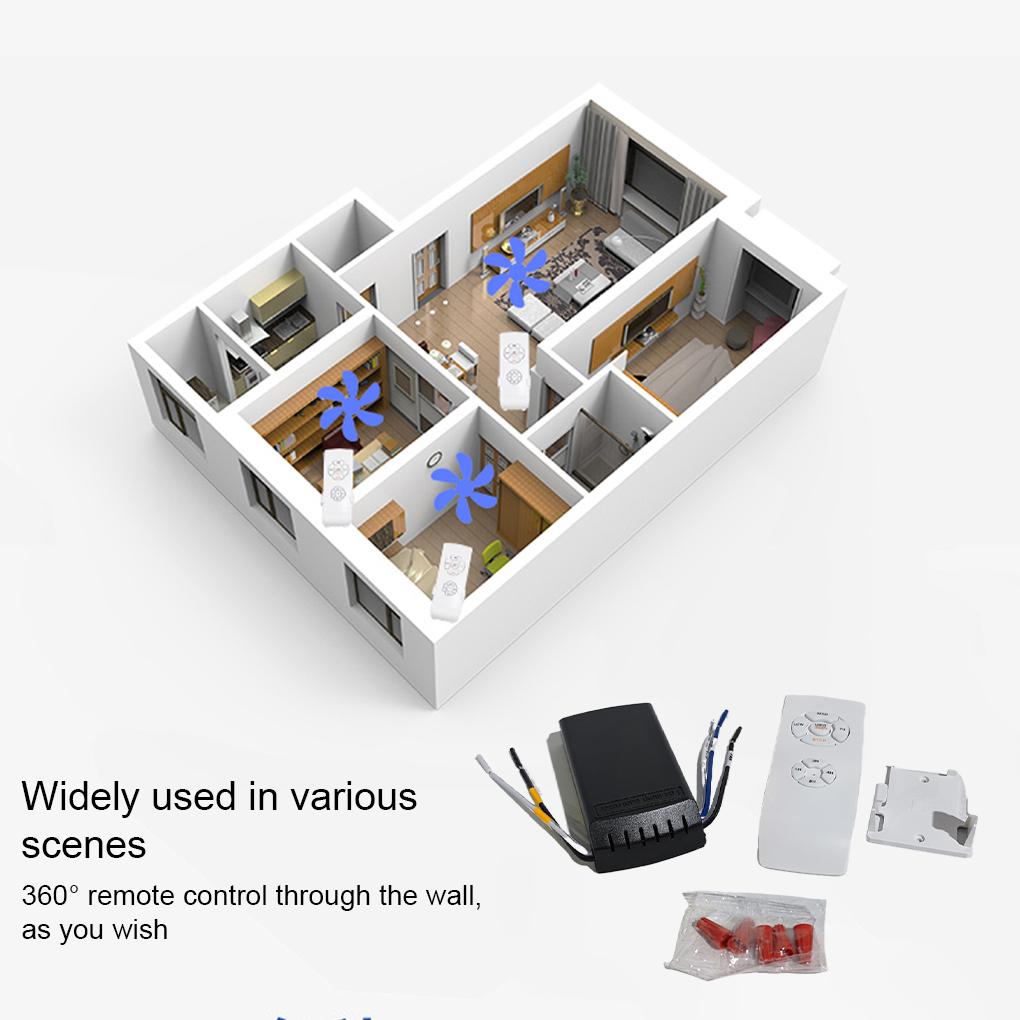 Universal Ceiling Fan Lamp Remote Control Kit AC 220V Timing Control Switch Adjusted Wind Speed Transmitter Receiver Remote
