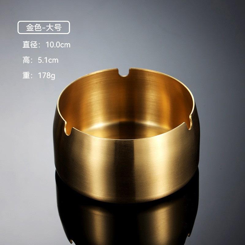 Stainless steel ashtray 018 heightened and closed windproof cigarette disc hotel drop-resistant color smoking set business gift