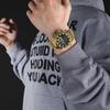 Mens Multifunctional Double-Display Watches Date Stainless Steel Watchband LED Luminous Mode Waterproof Wrist Watch