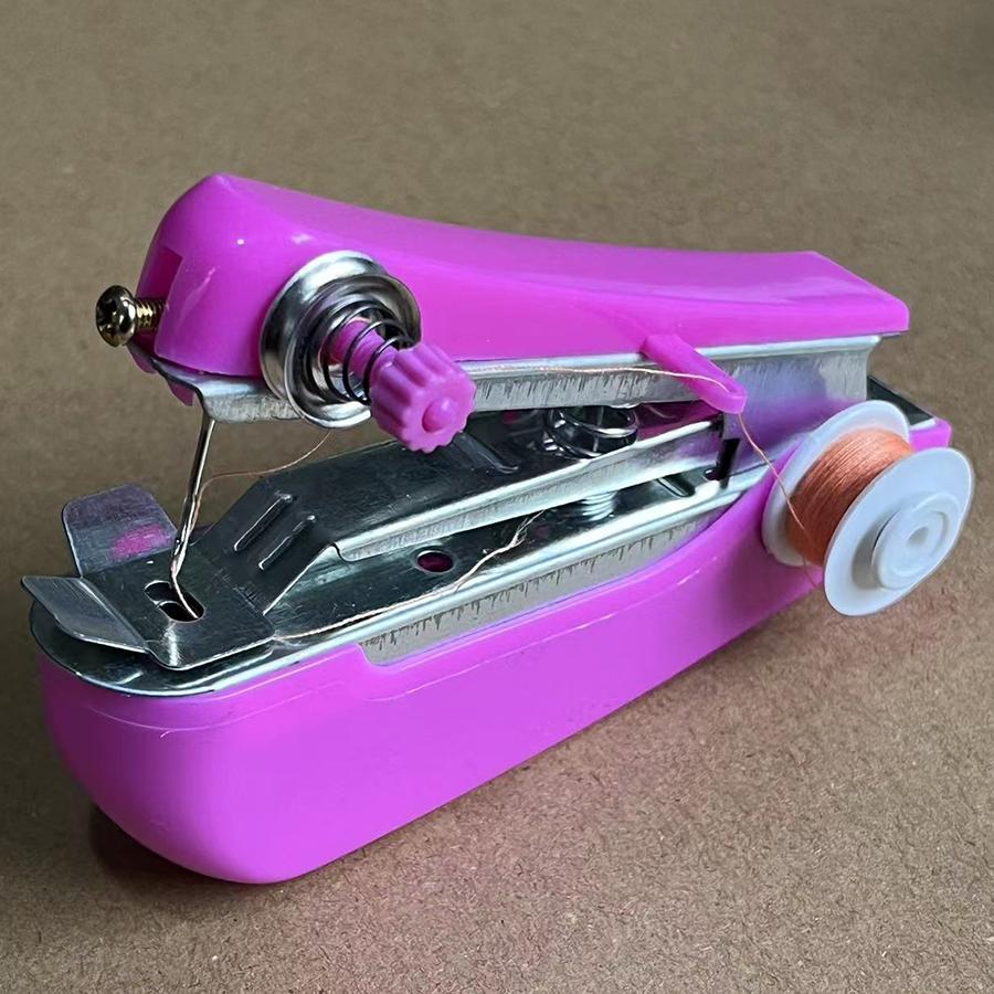 Portable Handheld Mini Sewing Machine Manual Compact Easy-to-Use Sewing Tool Adjustable Tension Knob Quick Repairs Outdoor JXB