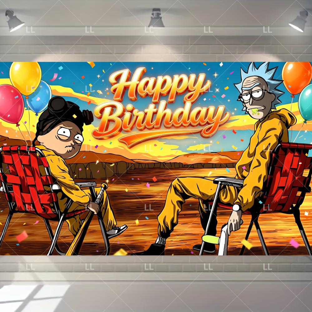 Rick And Morty Fans Child Birthday Party Decoration Anime Character Cake Topper Balloon Set Baby Shower Banner Adults Kids Gift
