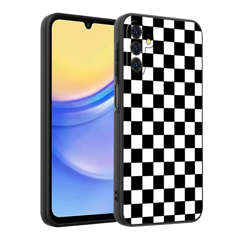 Retro Classic Chess Board Grid Soft Phone Case for Samsung A17 A37 A57 A16 A26 A36 A56 A15 A25 A35 A55 A14 A24 A34 A54 A13 A23 A