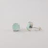 Aqua Chalcedony Gemstone 925 Sterling Silver Handmade Jewelry Designer Studs Earring 1" For Gift EE-181-18