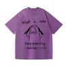 Fashion Sports Abstract Printing T-shirts Harajuku Short Sleeve Funny Washed Aicd Tops Summer Holiday Chic Tunics Man