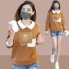 Women's Petite Lapel Polo Hoodie - 2026 Spring/Autumn Loose Fit Plus Size Fashion T-Shirt