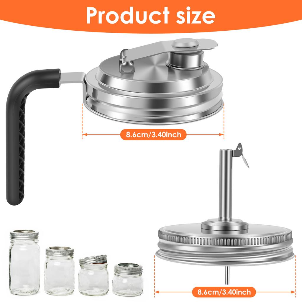 2 To 4PCS Mason Jar Lids Regular 8.6/9cm Wide Mouth Canning Lids Reusable Metal Canning Jar Leak-proof Split-Type Canning Caps