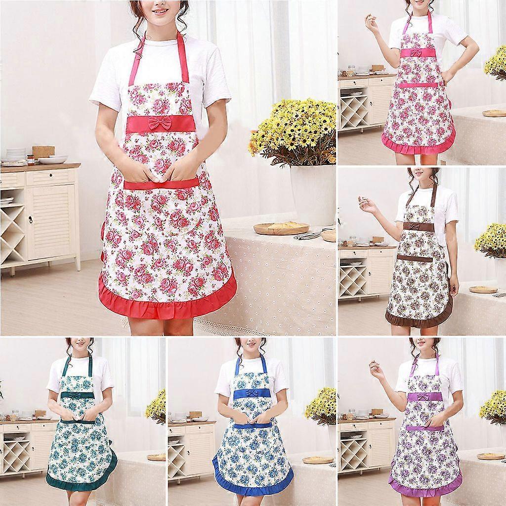 Baking Apron Soft Texture with Pockets Waterproof Sleeveless Oil Proof Women's Fashion Cooking Apron Kitchen Red