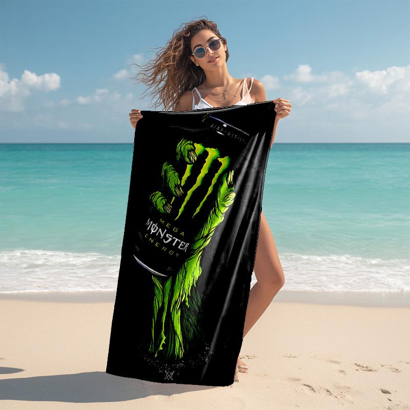 Beweis Strandtuch mit Monster Energy LOGO Muster - weich, saugfähig, schnelltrocknend, maschinenwaschbar - perfekt zum Schwimmen, Camping, Baden