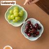 Chinese Hibiscus High Foot Fruit Dishes Aesthetic Cake Display Stand Plates for Food Household Hospitality Dishes Decoration
