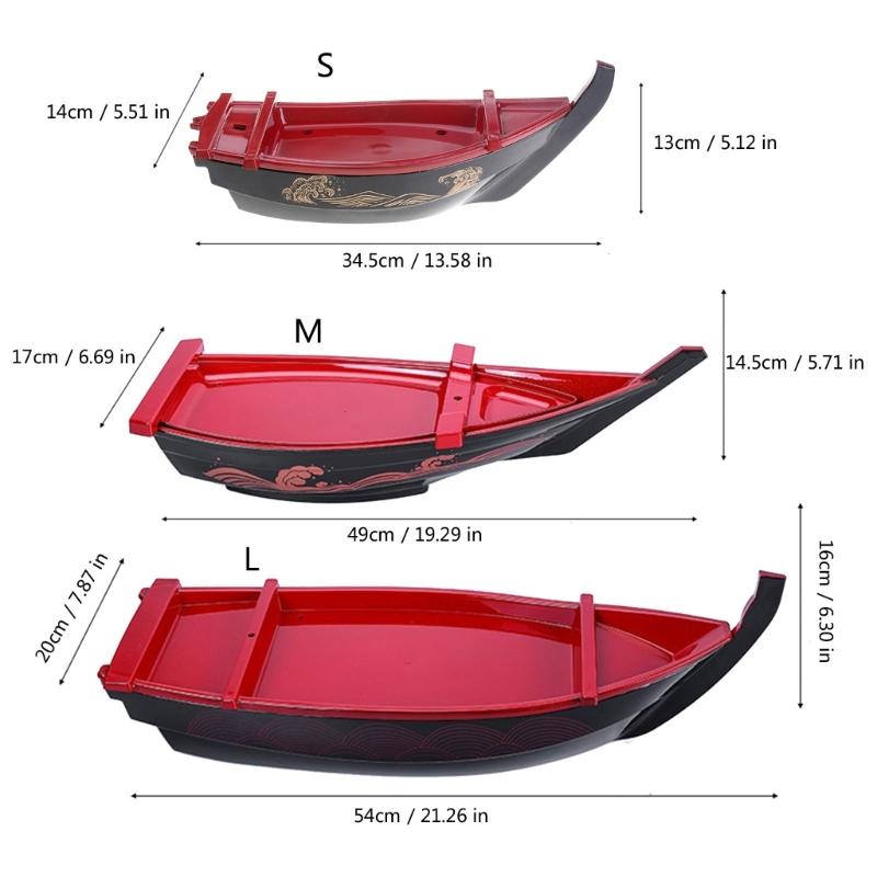 Sushi Serving Ship Plate Elegant Tableware Sashimi Serving Plate Plastic Texture Suitable for Sashimi and Appetizers