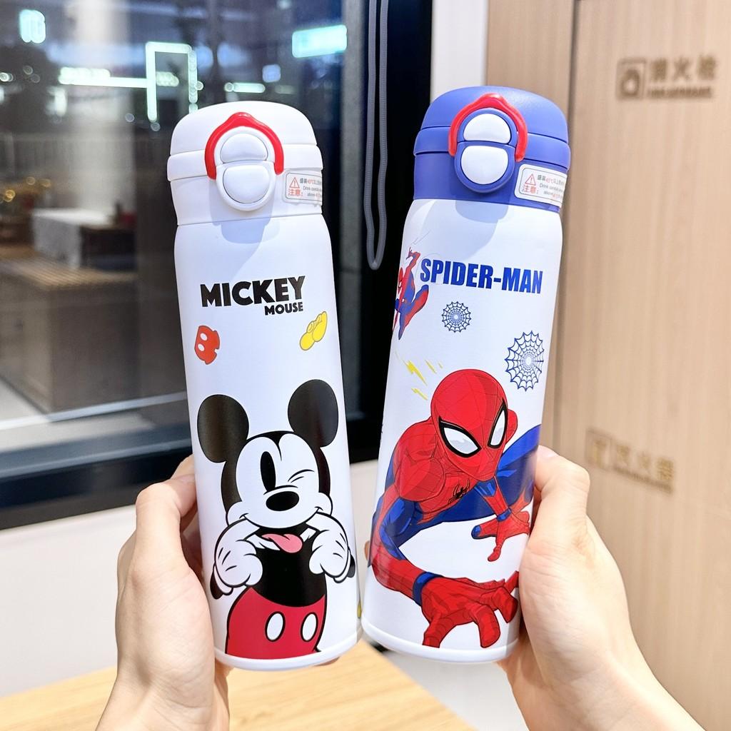 Spider Man Childrens Insulated Water Bottle With Stainless Steel Double Wall And Straw For Kids Travel