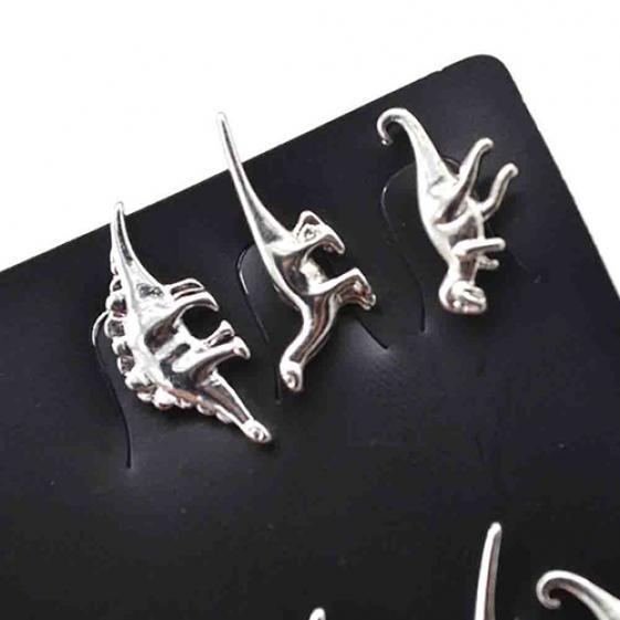 3 par dam vintage punk djur dinosaurie form örhängen piercing örhängen