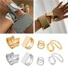 Stylish Geometric Wristband/Finger Ring Handmade Statement Bangle Fashionable Wrist Jewelry for Modern Women and Men
