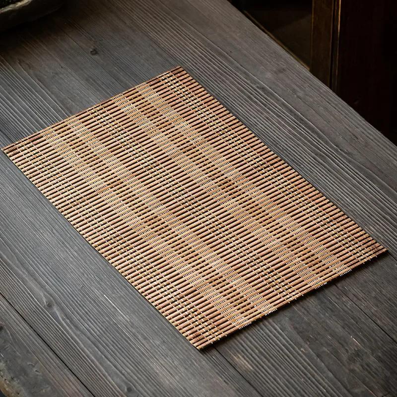 Bamboo Tea Mat Home Desktop Kung Fu Teaware Anti-scald Heat Insulation Cushion Kindergarten Dining Table Decoration Mats