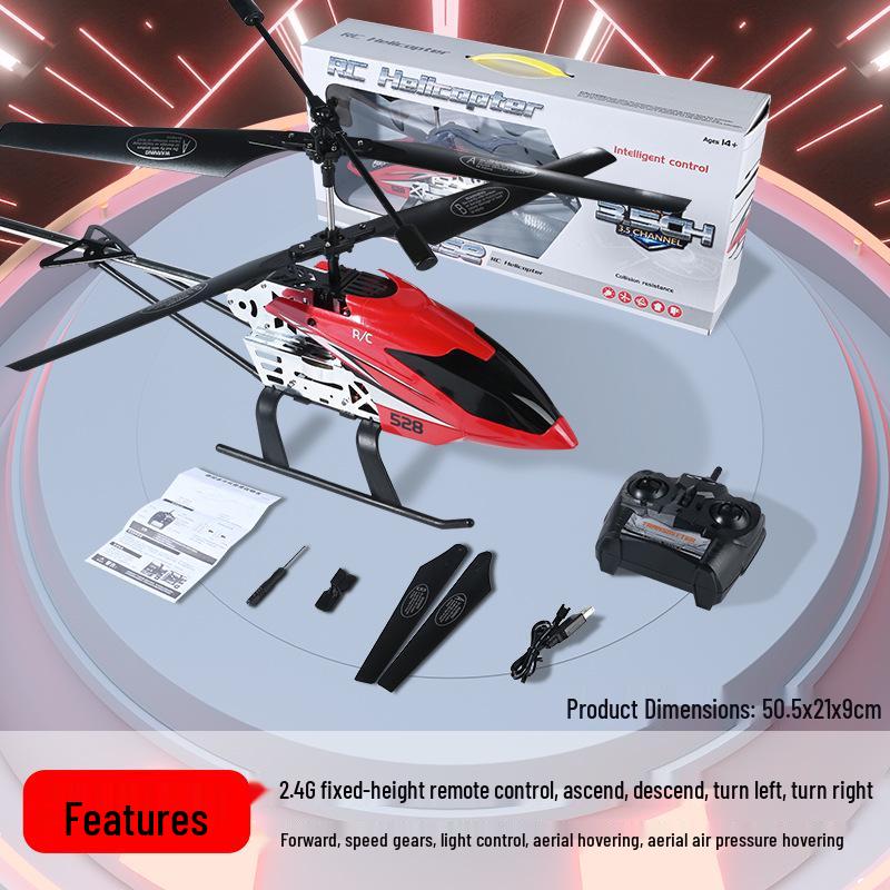 3.5-Channel Alloy Remote Control Helicopter with Cool Lights - Drop-Resistant Toy Aircraft