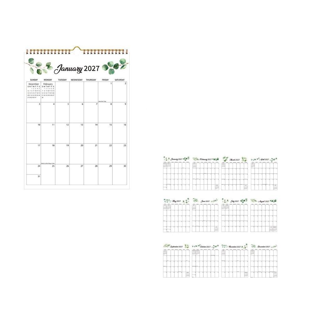 Portable 2027 Wall Calendar with Large Grid Calendar Planner Hanging Calendar Schedule Organizer