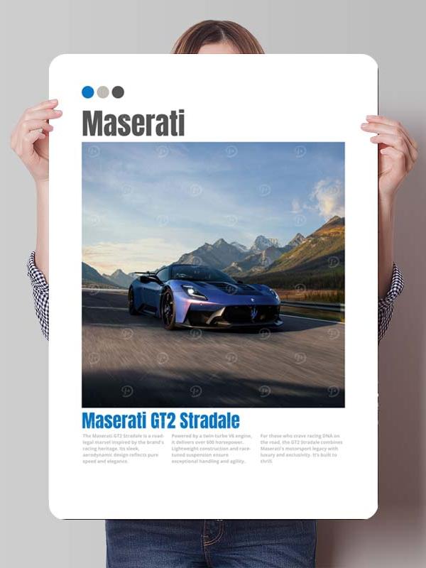 Maserati Classic Car Metal Poster Bedroom Decoration Living Room Decor Men Custom Metal Tin Signs for Garage Wall Art Decoration