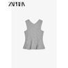 Zaprha New American Style Western Style Multi-Color Selection Sleeveless Texture Short Skirt Hem Top T-shirt Slimming 1223006