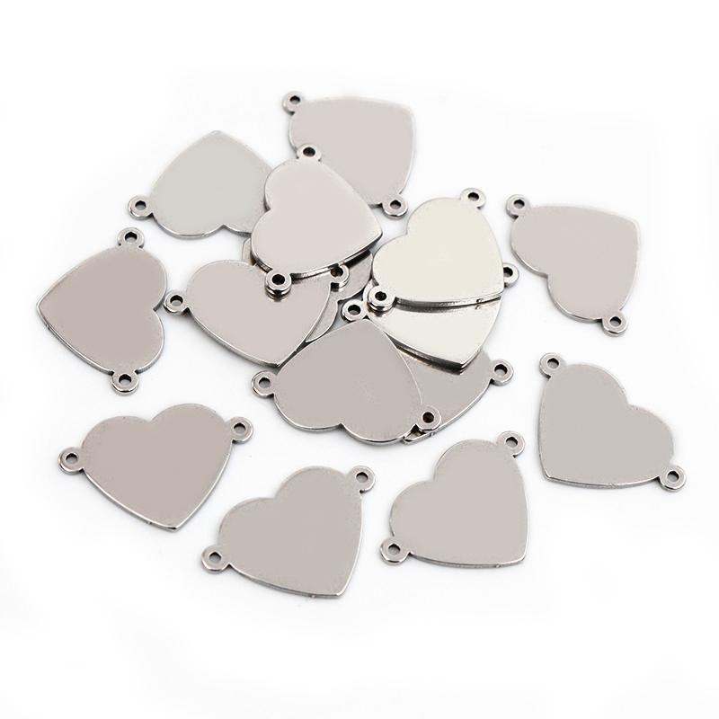 20pcs No Fade 316 Stainless Steel Double Loops Star Heart Cute Charms Pendant DIY Jewelry Findings for Necklace Bracelet