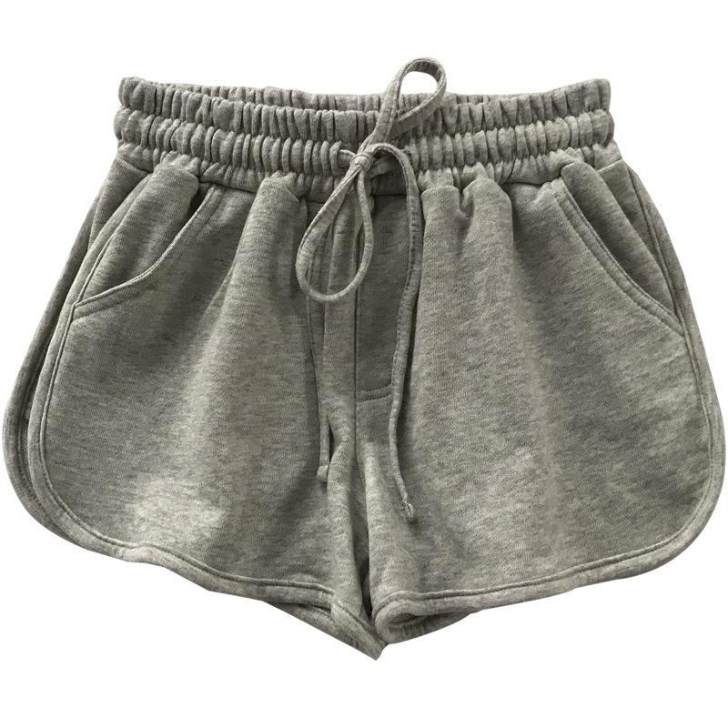 Graue Sportshorts für Damen, Sommer, lockere Oberbekleidung, Laufen, schwarz, Zuhause, lässig, Hose mit weitem Bein, Hotpants