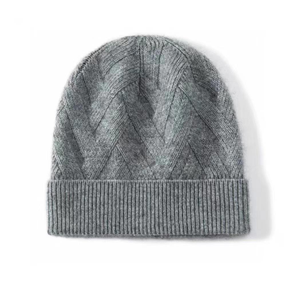 

Женская вязаная шапка, зимняя, новая, 100% чистый кашемир, головные уборы, мягкие, теплые шапки, женская мода, повседневная, утолщенная, качественная кашемировая шапка One size