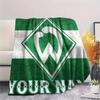 1PC Custom Name SV Werder Bremen Patterned Flannel Blanket Suitable For All Seasons for Home Decor Warmth and Comfort Gifts Holiday Present