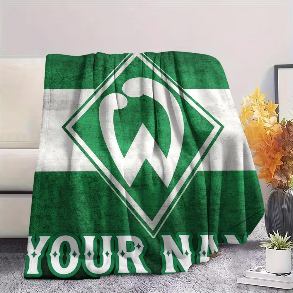 1PC Custom Name SV Werder Bremen Patterned Flannel Blanket Suitable For All Seasons for Home Decor Warmth and Comfort Gifts Holiday Present