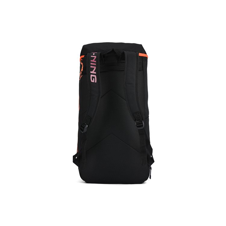 Li Ning X Longhu Collaboration Thunder 90 Sports Large Capacity Fabric Badminton Backpack Unisex Backpack Black Red ABSS285-2