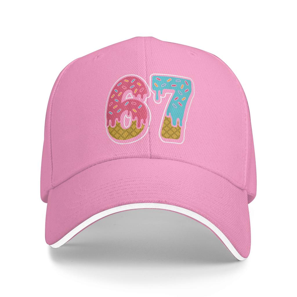 Number Ice Cream Drip Six Seven Meme th Birthday Baseball Cap Hip Hop Sandwich Hats Unisex Adjustable Hats Cap Fishing