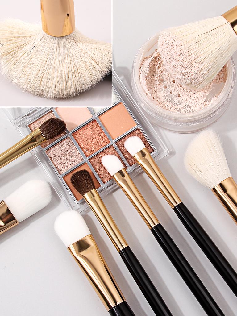 High-end 12-piece makeup brush set:foundation brush,blush brush,eyeshadow brush,2PCS makeup spongeegg,2PCS triangular powderpuff