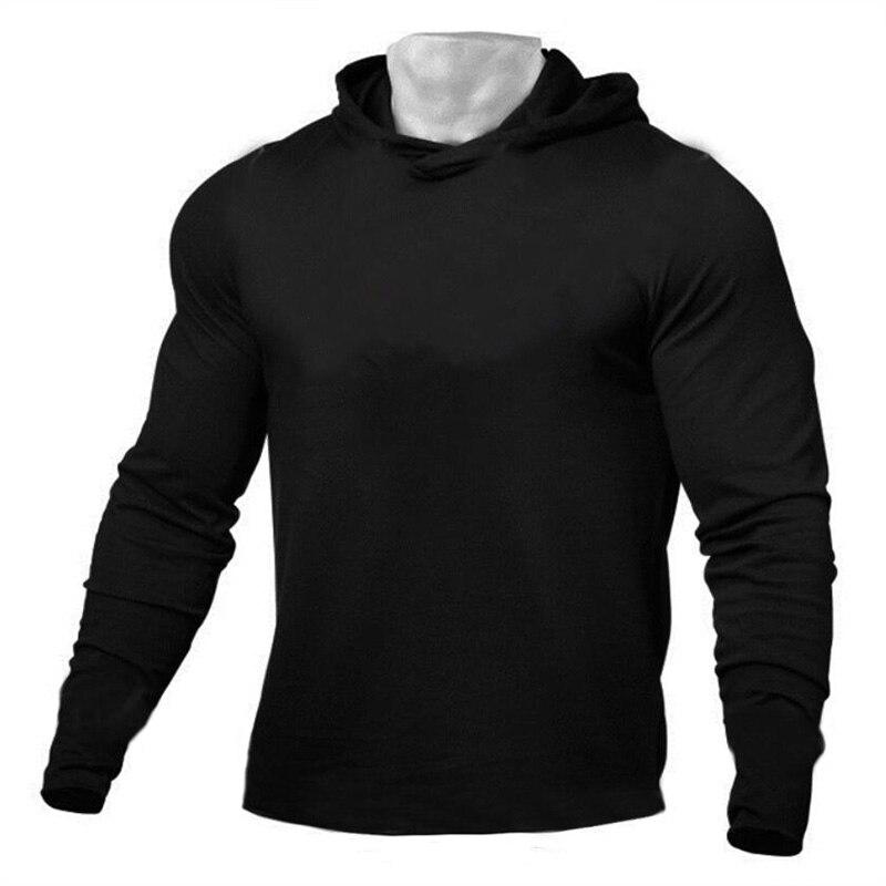Muscleguys Spring and Autumn Men'sSweater Youth Sports Hoodie shirt Fitness Jogging Tee Simple and Stylish Long Sleeve Tops