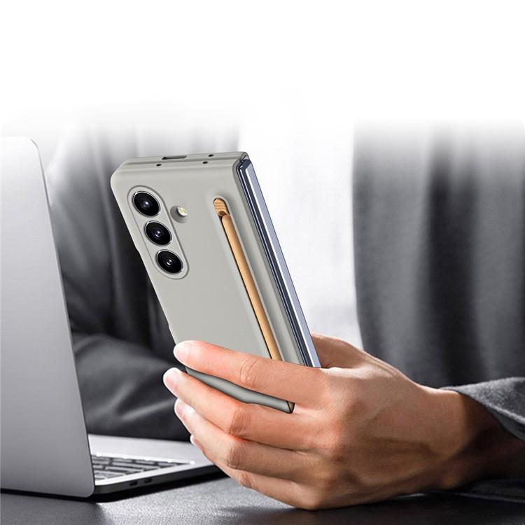 Case with glass and stylus for Samsung Galaxy Z Fold7 - gray
