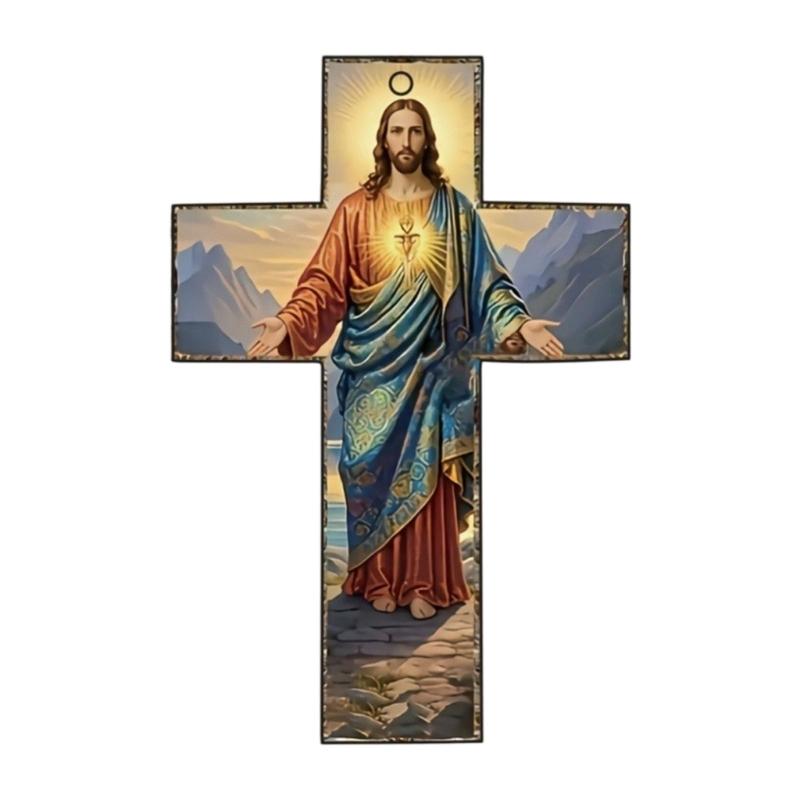Acrylic Crosses Christian Christmas Ornament Christmas Tree Ornament Bag Charm Pendant Unique Religious Gift for Womens
