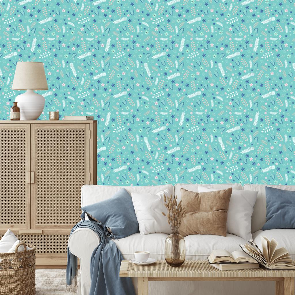 Colorful Leaves and Flowers Wallpaper for Living Room and Bedroom 50x1000