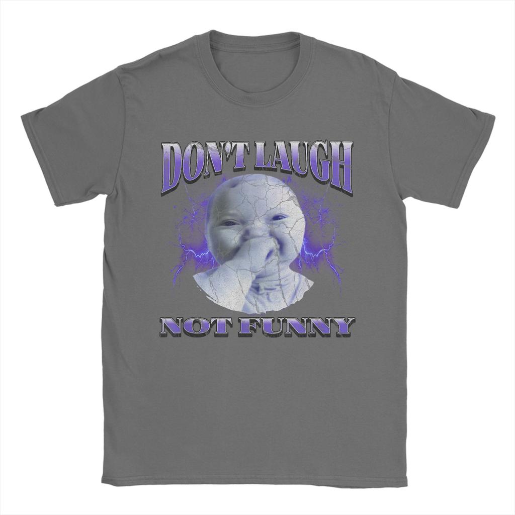 Vintage TShirt Summer AI Baby Laughing Meme Bootleg Hip Hop TShirts Cotton Tee Shirt for Men Aesthetic Short Sleeve Tops