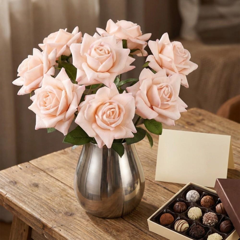 Kaufe Echte Berührung Künstliche Rose Blume Realistisch Handgefertigt Simulation Große Rose Künstlich Luxus Falsche Blume Partygeschenke zum Preis ab 9.76