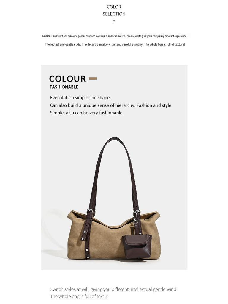 Retro Wildleder Große Kapazität Damen Schulter- und Umhängetasche - Herbst/Winter Vielseitiges Design