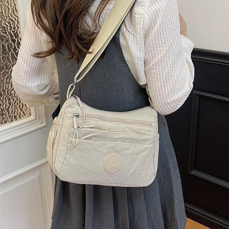 Solid Color Crossbody Bag Women's Multi-Compartment Lightweight Shoulder Bag