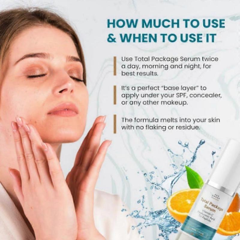 Komplettes Serum-Paket: All-in-One-Serum mit Vitamin C, Hyaluronsäure und Peptiden für das Gesicht – Anti-Aging, aufhellend und feuchtigkeitsspendend, 30 ml