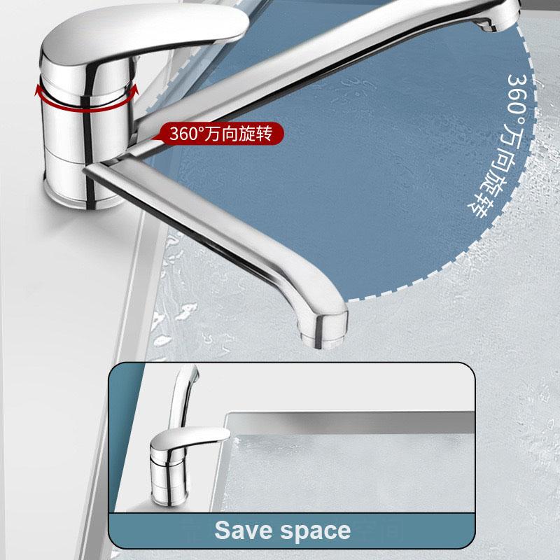 Zinc alloy Kitchen Sink Faucet Bathroom Basin Faucet Hot Cold Wash Mixer Crane Tap 360 Rotation Sink Faucets Single Handle