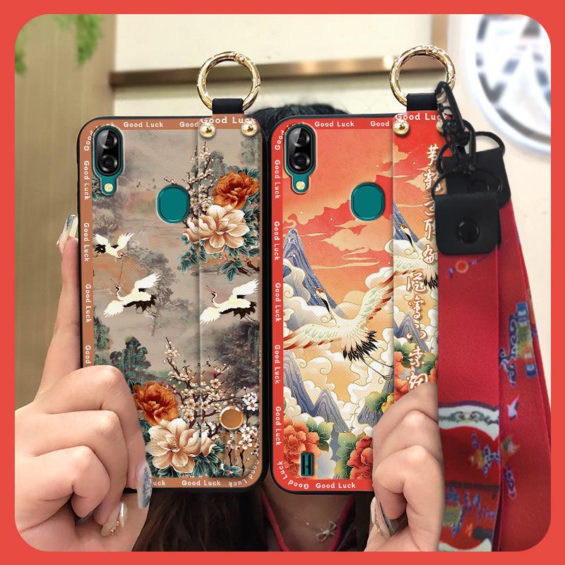 Soft case Silicone Phone Case For Blackview A60 Pro Waterproof Back Cover Kickstand Anti-knock Anti-dust Durable Lanyard