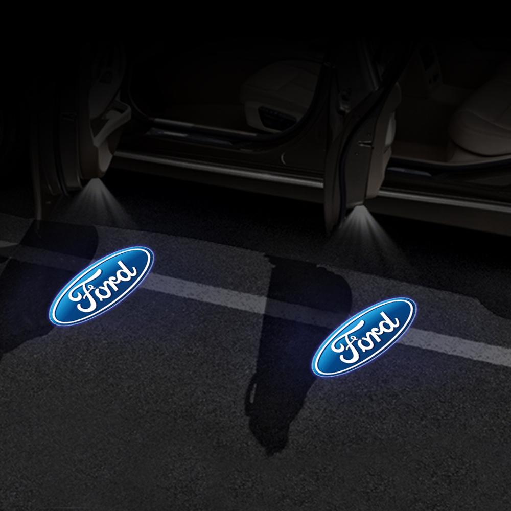 AAAMR1 2PCS Car Laser Projector LED HD Induction Lamp Welcome Light for Mondeo 2007-2013 Mustang ST RS Ford Max 2007-2008 Focus 2 F150