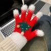 1Pair Cute Christmas Holiday  Gloves for Women Men,Warm Winter Thermal Knit Cartoon Gloves,Cold Weather Outdoor Cycling Mittens