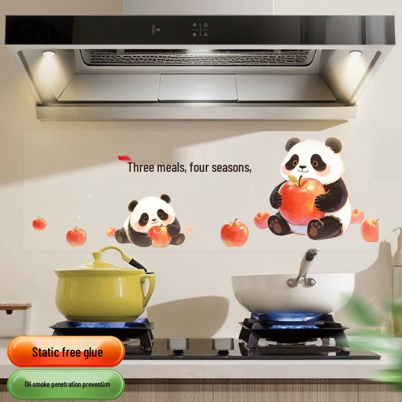 Fireproof High-Temperature Resistant Transparent Kitchen Wallpaper - Waterproof Oil-Proof Electrostatic Range Hood Wall Sticker