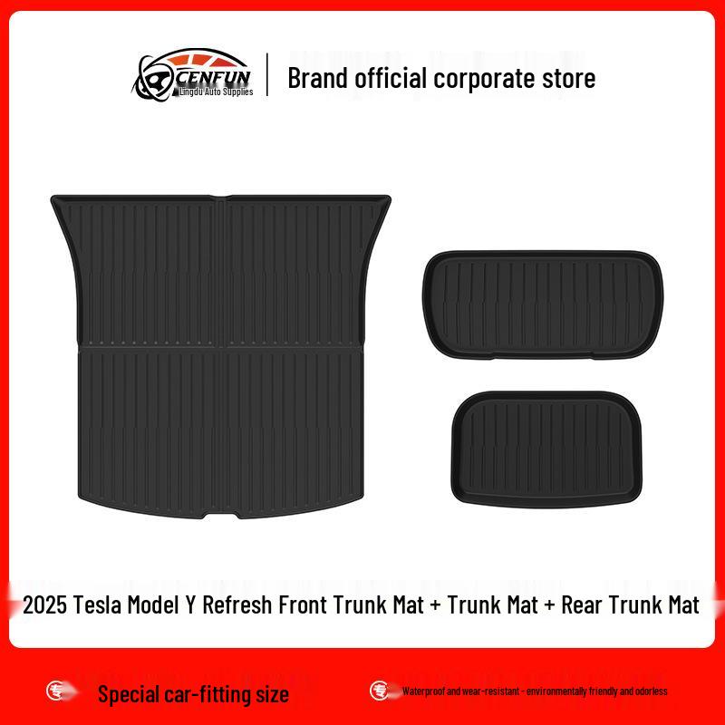 Tesla Model Y/3 Refresh Floor Mats & Trunk Storage - TPE Molded Carpets