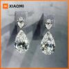 Huitan Wedding Trend Eternity Earrings with Water Drop Cubic Zirconia for Women Aesthetic Dangle Earrings Timeless Style Jewelry