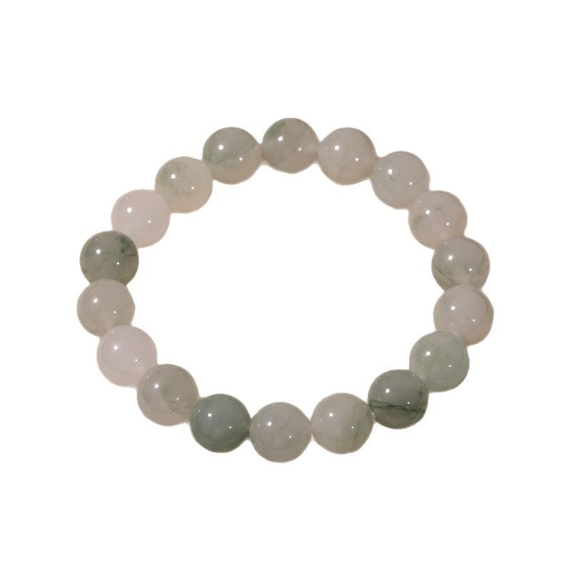 Tianshan Smaragd Jade Armband mit goldenem Faden & schwebenden Blumen für Damen & Herren