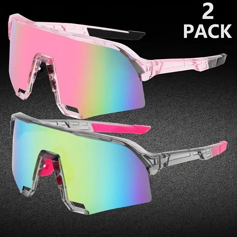 2PCS Sunglasses Men NEW Adults UV400 Sun Glasses Women Fashion Outdoor Goggles Sport Cycling Eyewear